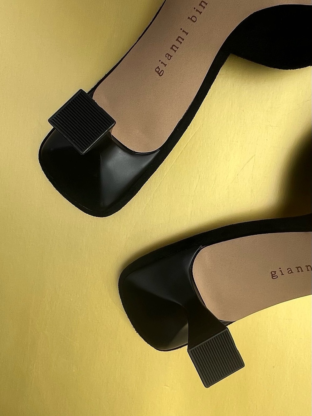 NWOB $130 Gianni Bini Wendella Black Suede Ornament Mules 9.5 - Picture 5 of 5